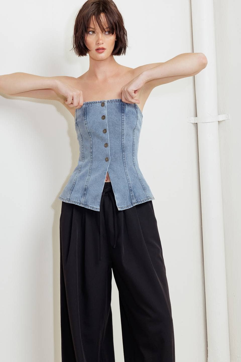 Indigo Washed Denim Top