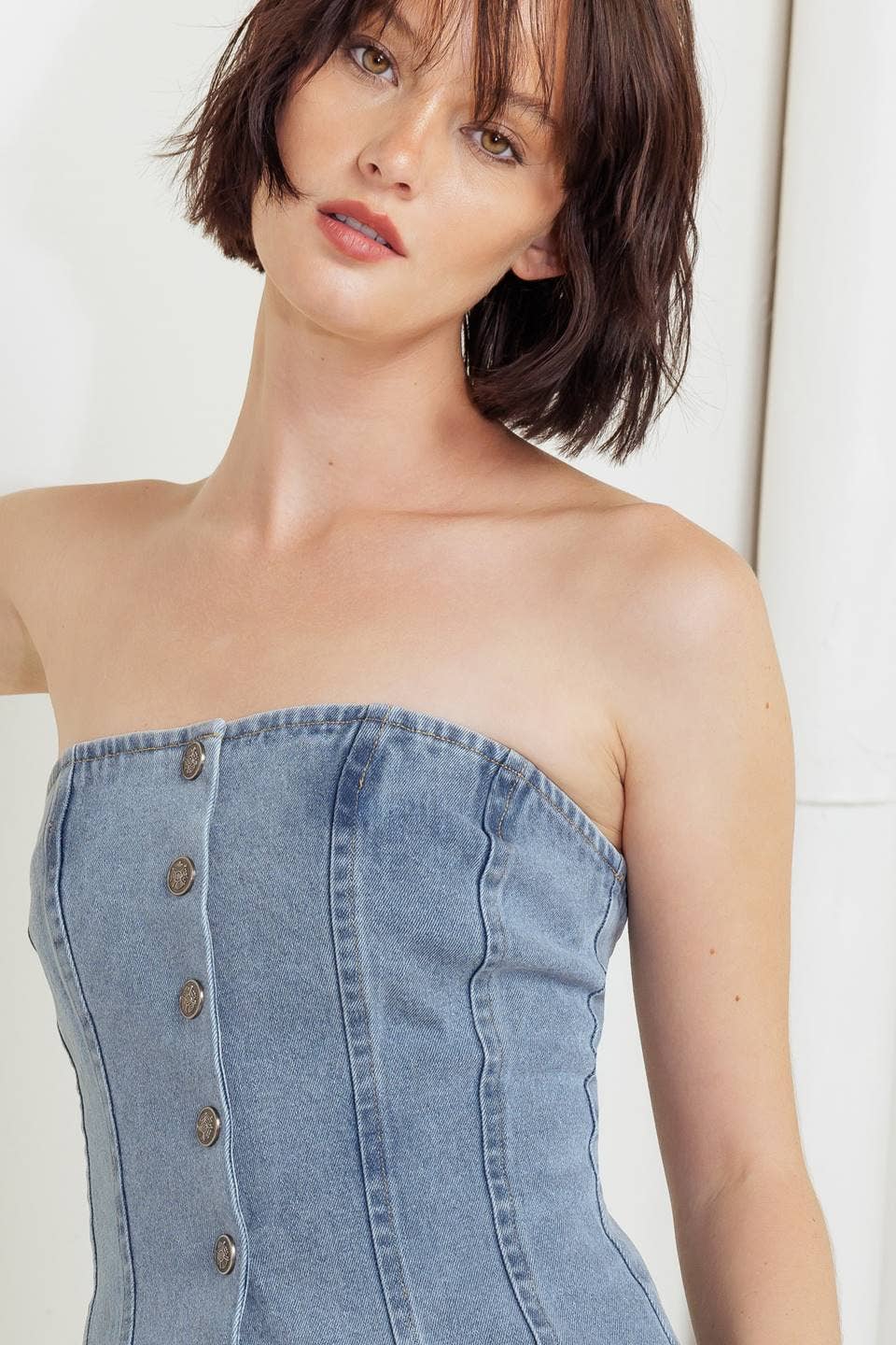 Indigo Washed Denim Top