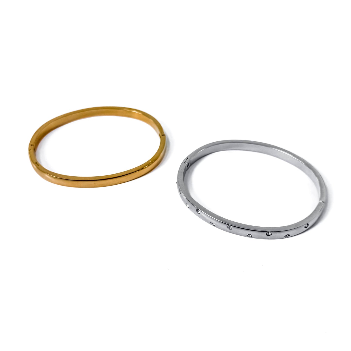 Crystal Hinged Bangle Bracelet - WATERPROOF