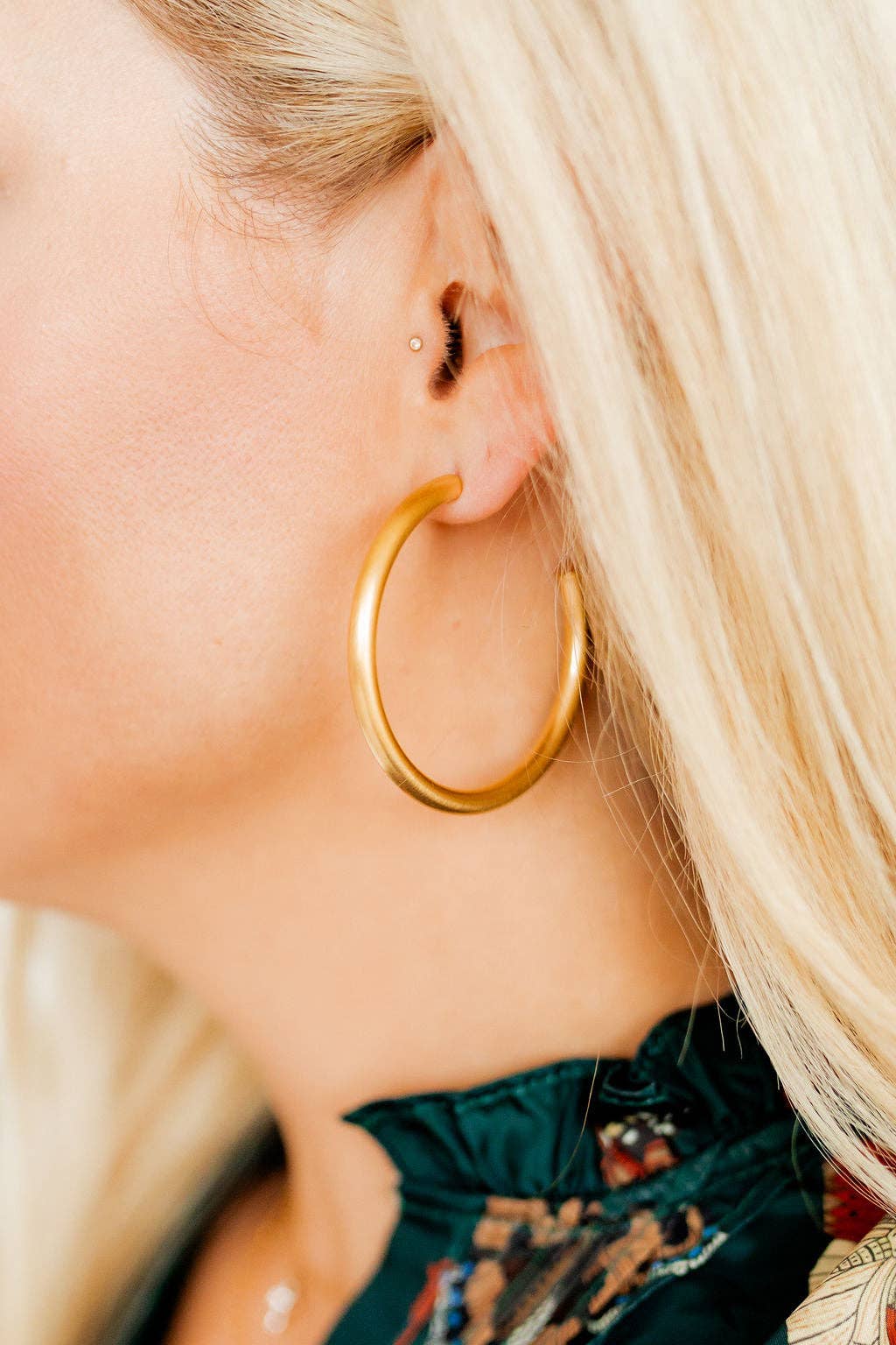 Large Chunky Gold Hoop Earrings