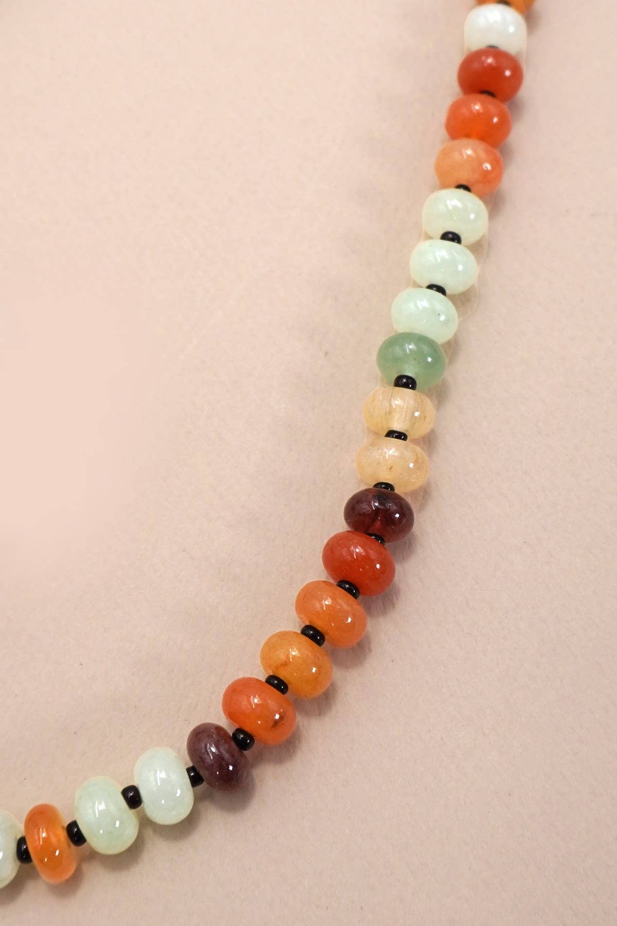 Natural Agate Glass Semi Precious Beaded Necklace