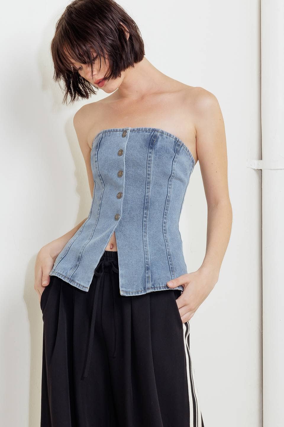 Indigo Washed Denim Top