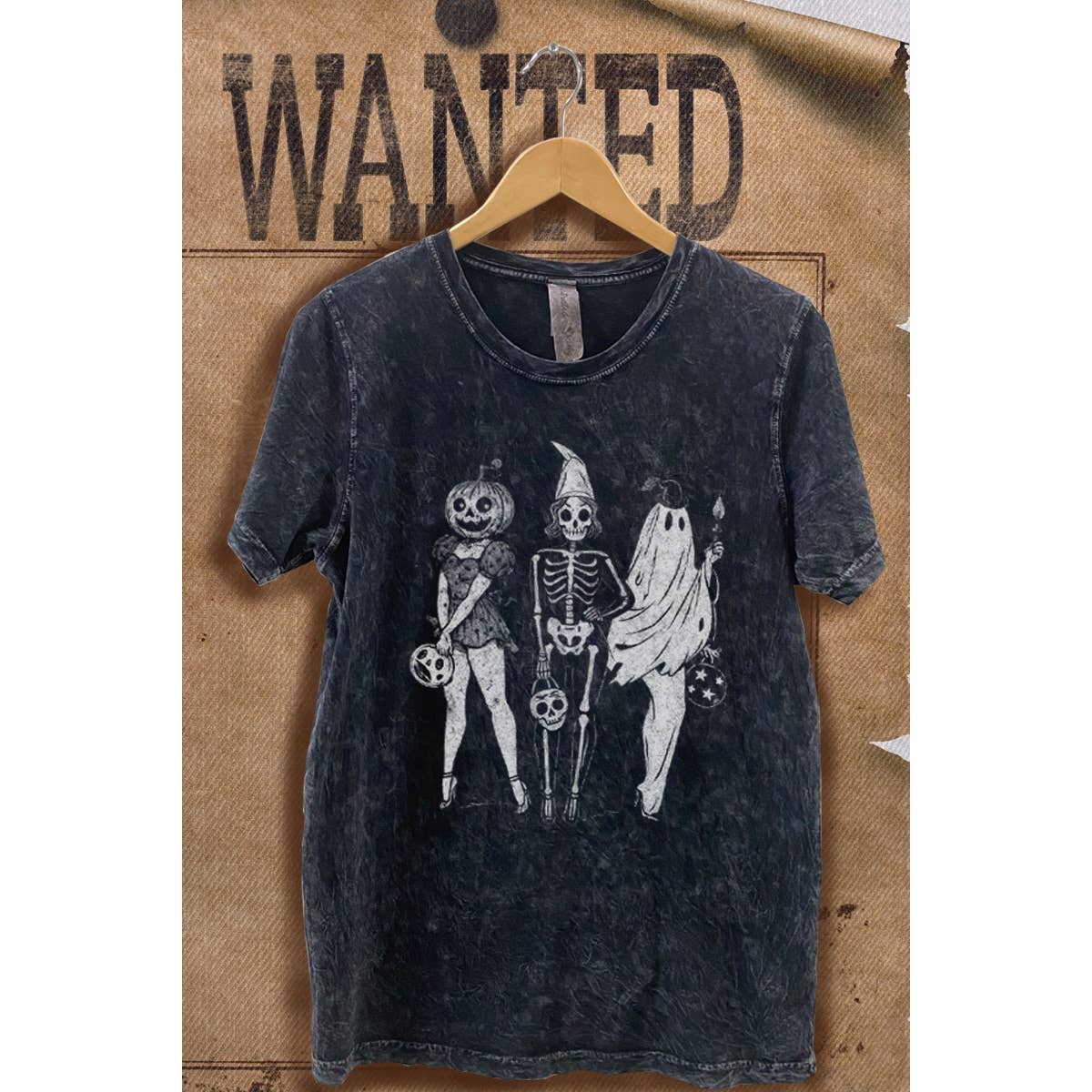 Halloween Custume Girls Mineral Wash Graphic Tee