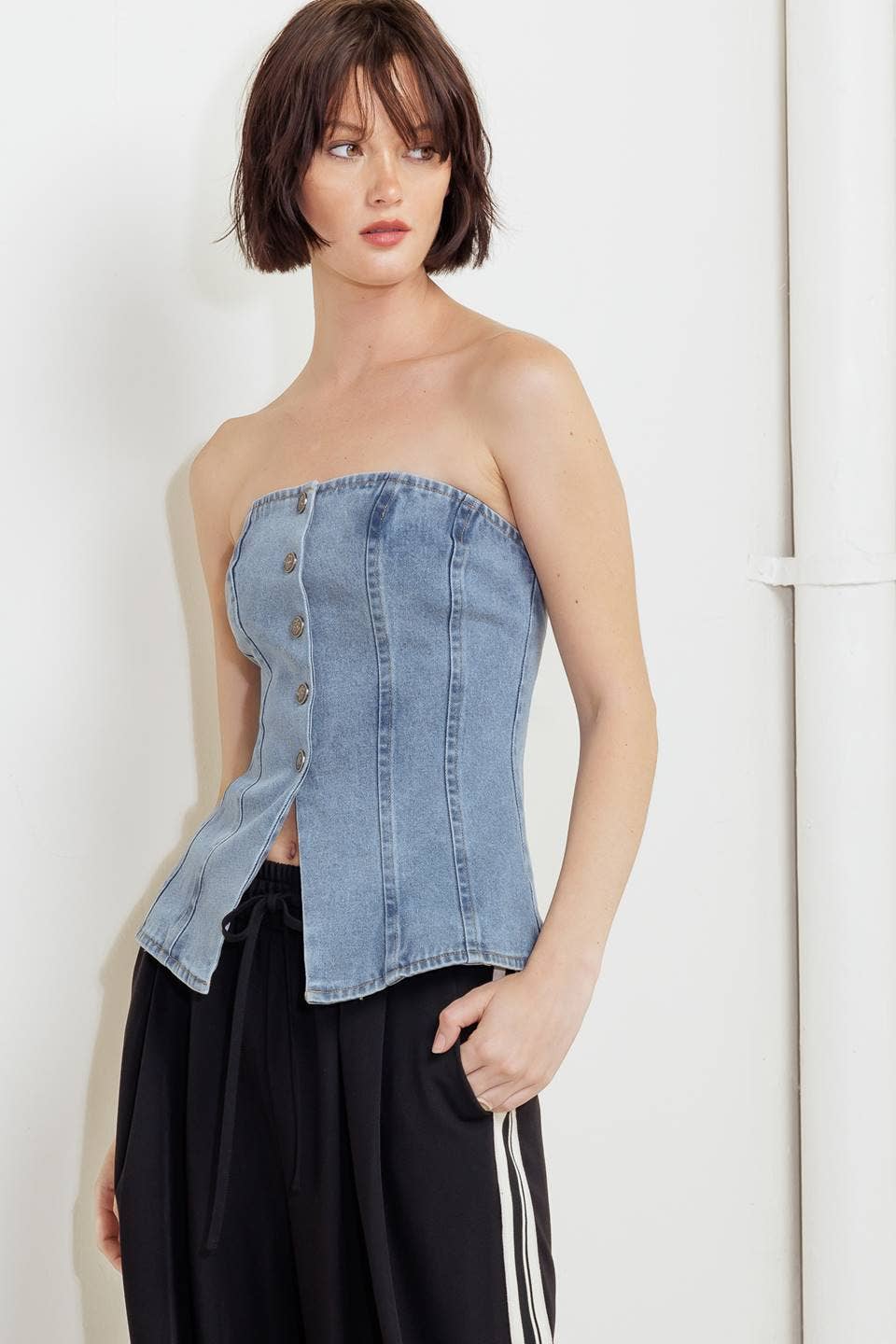 Indigo Washed Denim Top