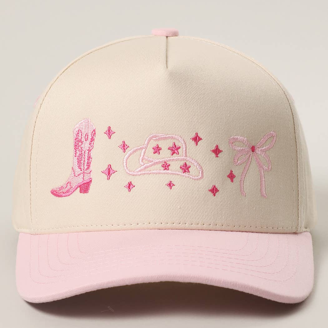Coquette Western Embroidery Two-Tone Trucker Hat