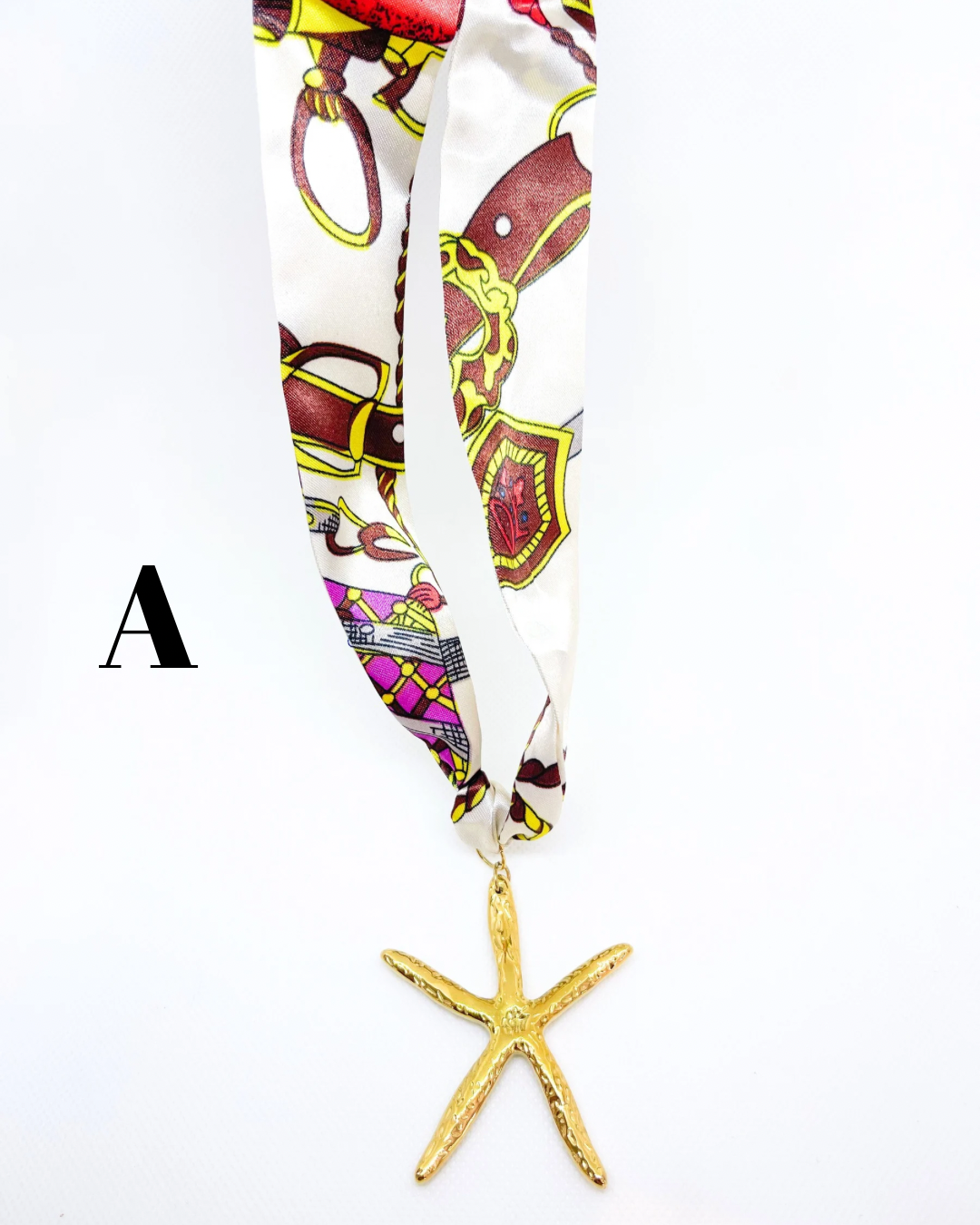 Chunky Starfish Scarf Bandana Necklace
