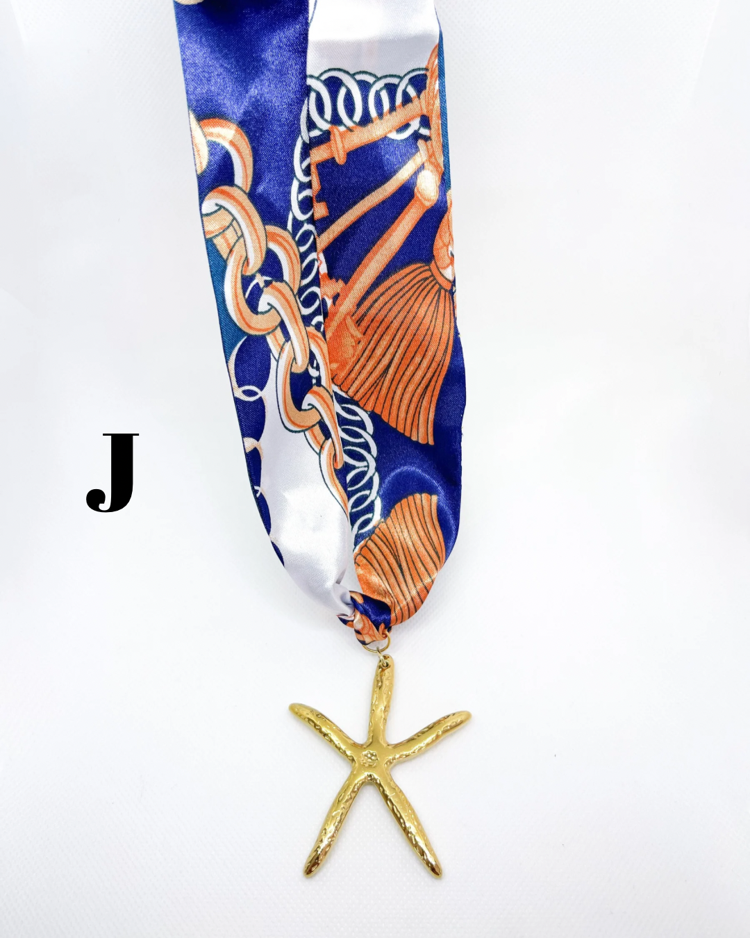 Chunky Starfish Scarf Bandana Necklace