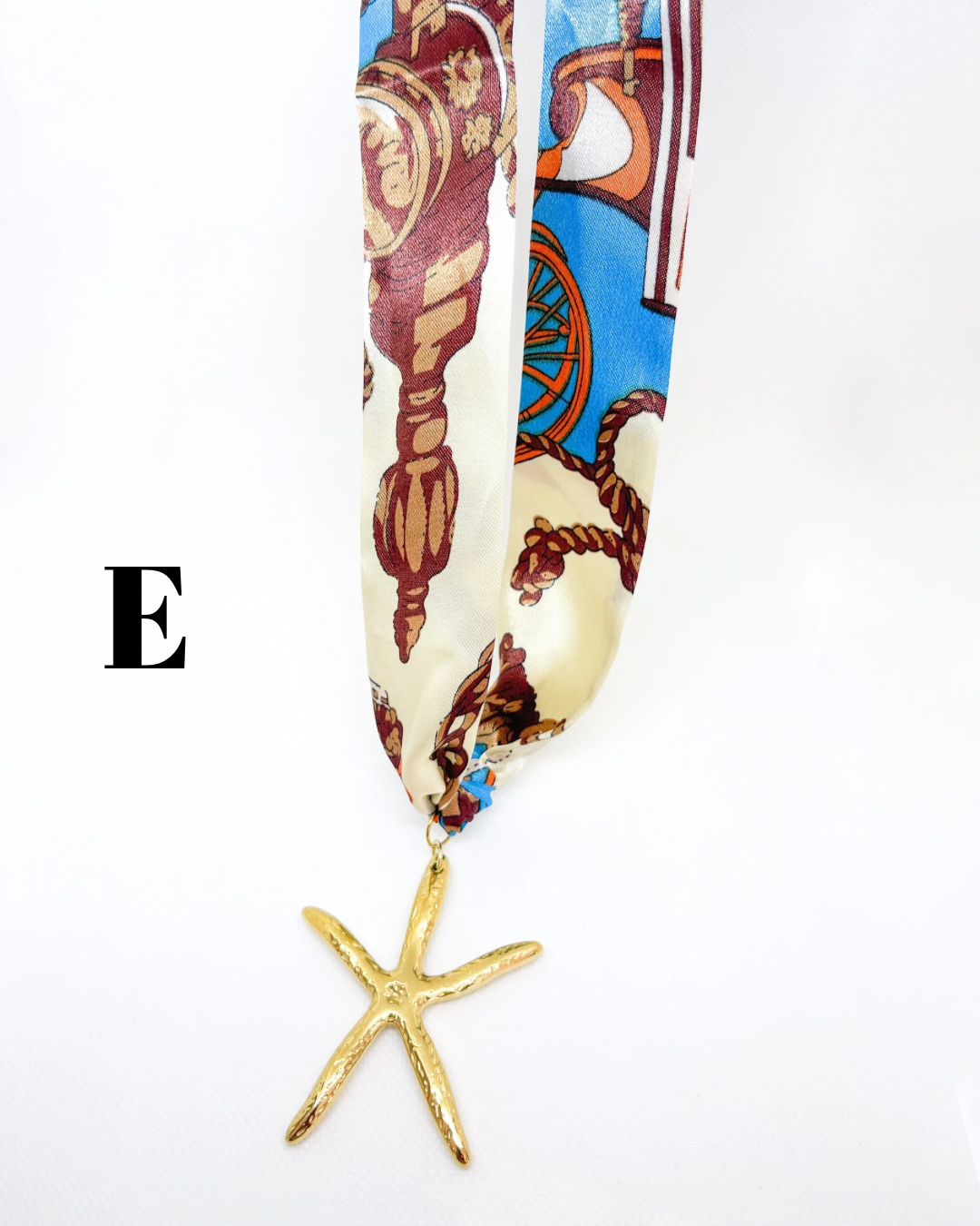 Chunky Starfish Scarf Bandana Necklace