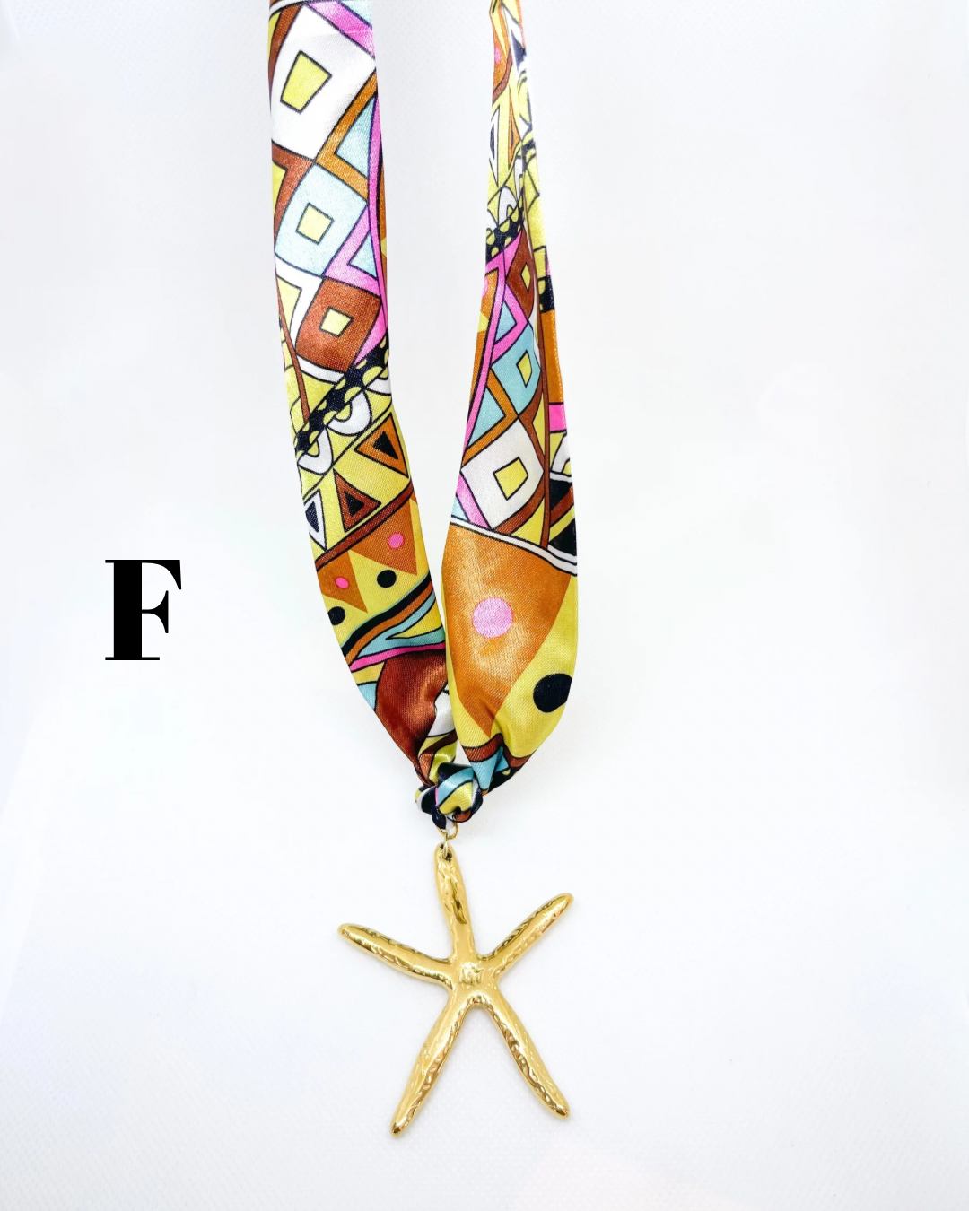 Chunky Starfish Scarf Bandana Necklace