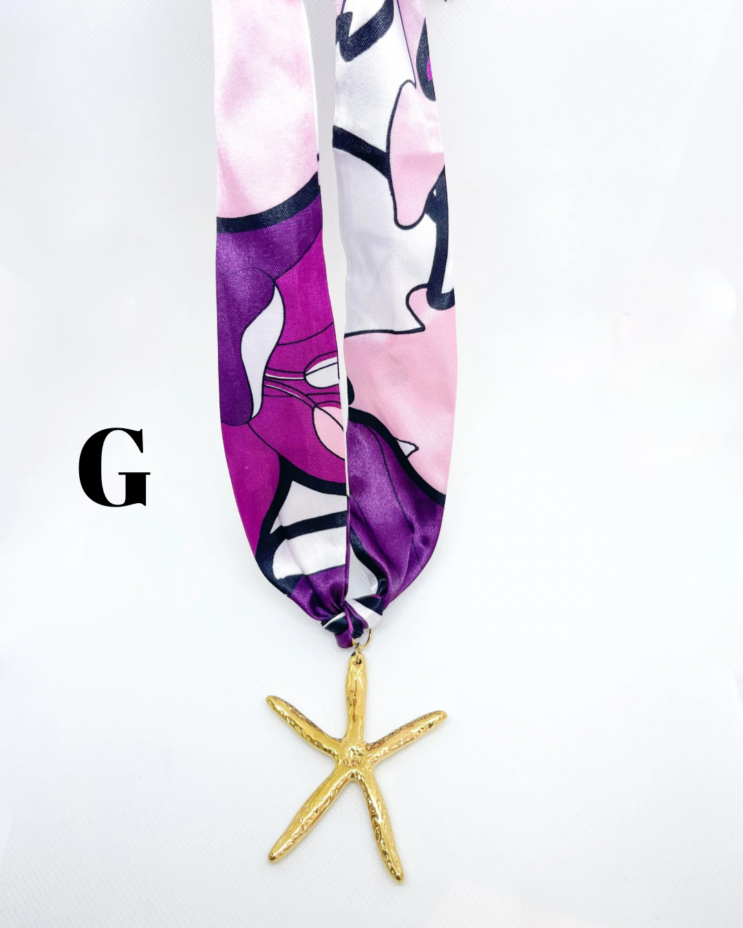 Chunky Starfish Scarf Bandana Necklace