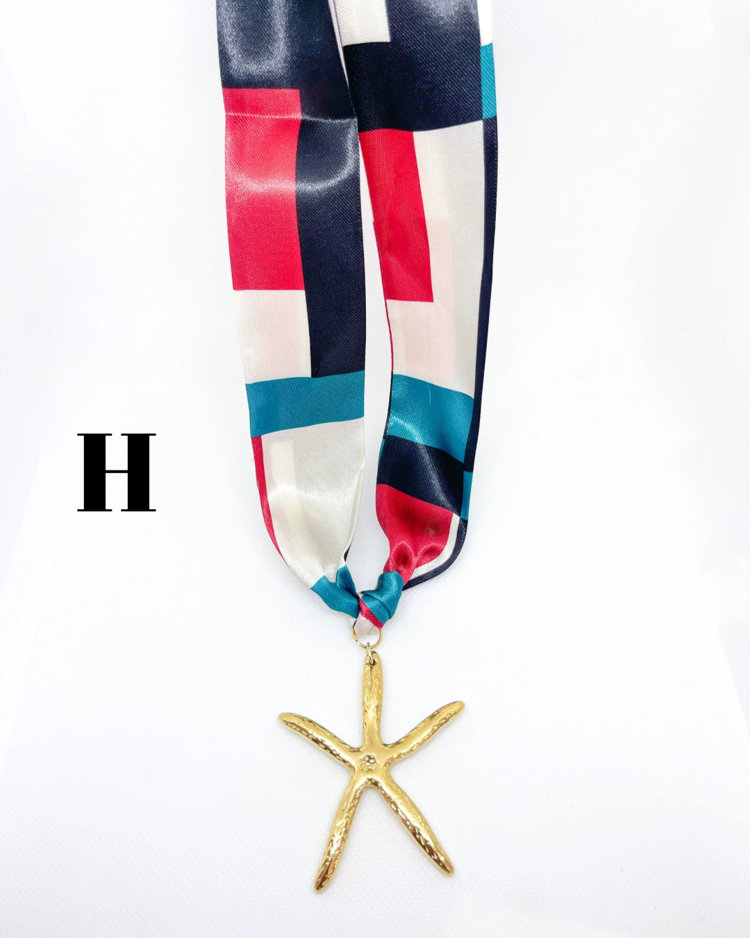 Chunky Starfish Scarf Bandana Necklace