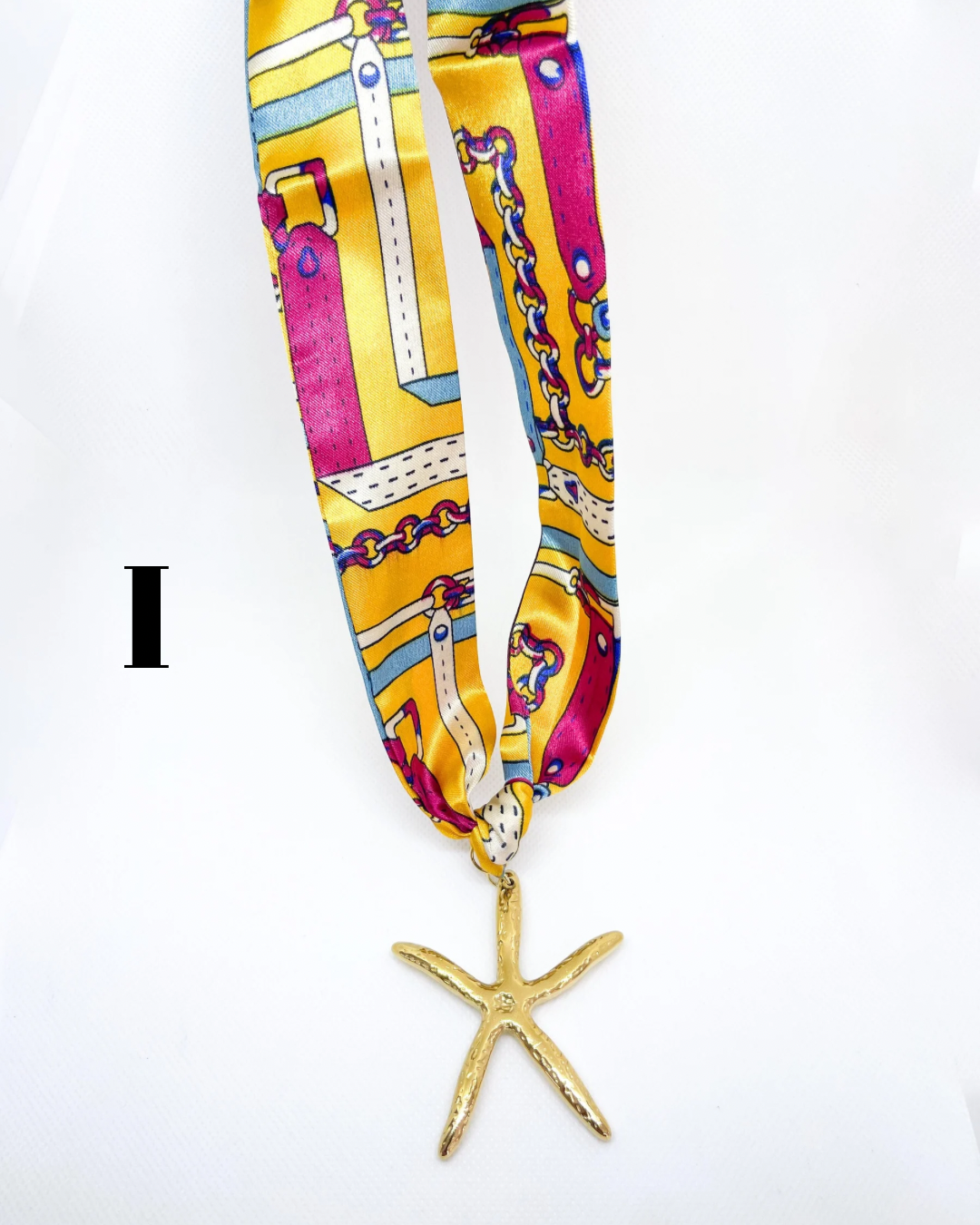 Chunky Starfish Scarf Bandana Necklace
