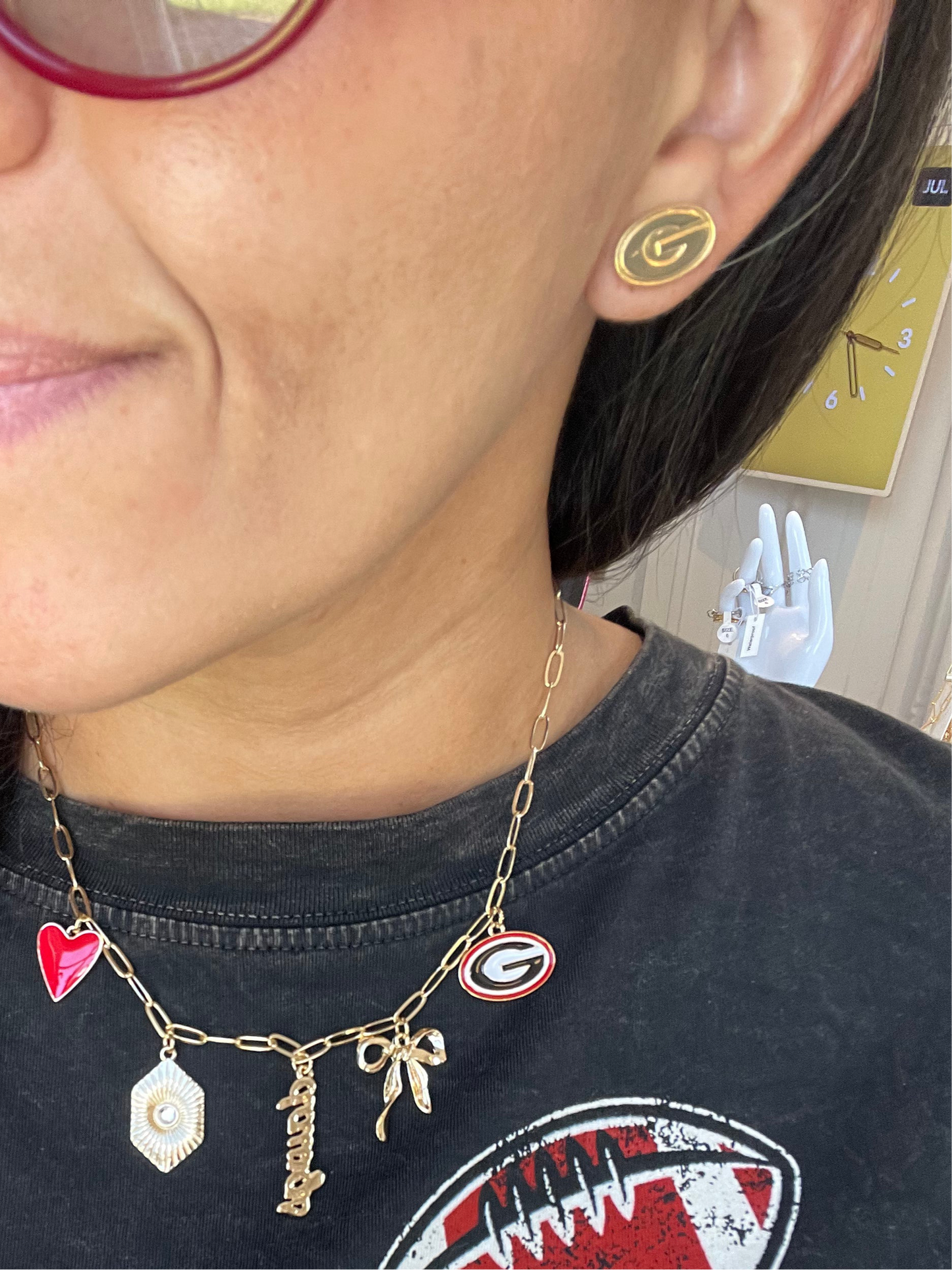 Georgia Bulldogs 24K Gold Plated Stud Earrings
