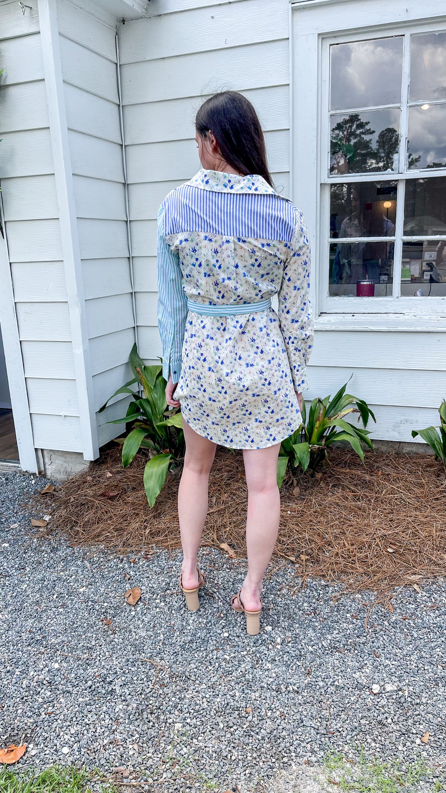 Collared Mix & Match Shirt Dress