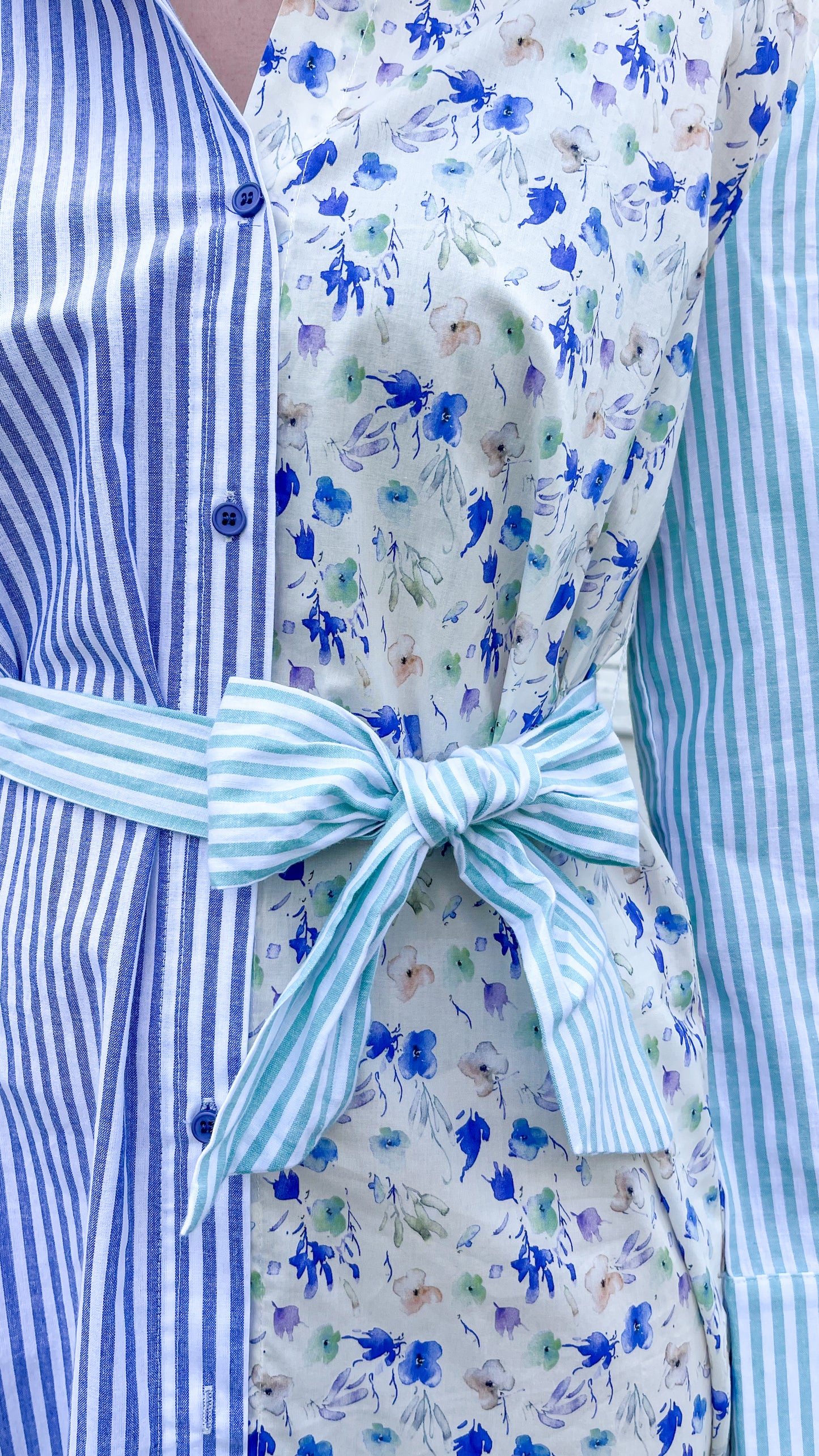 Collared Mix & Match Shirt Dress