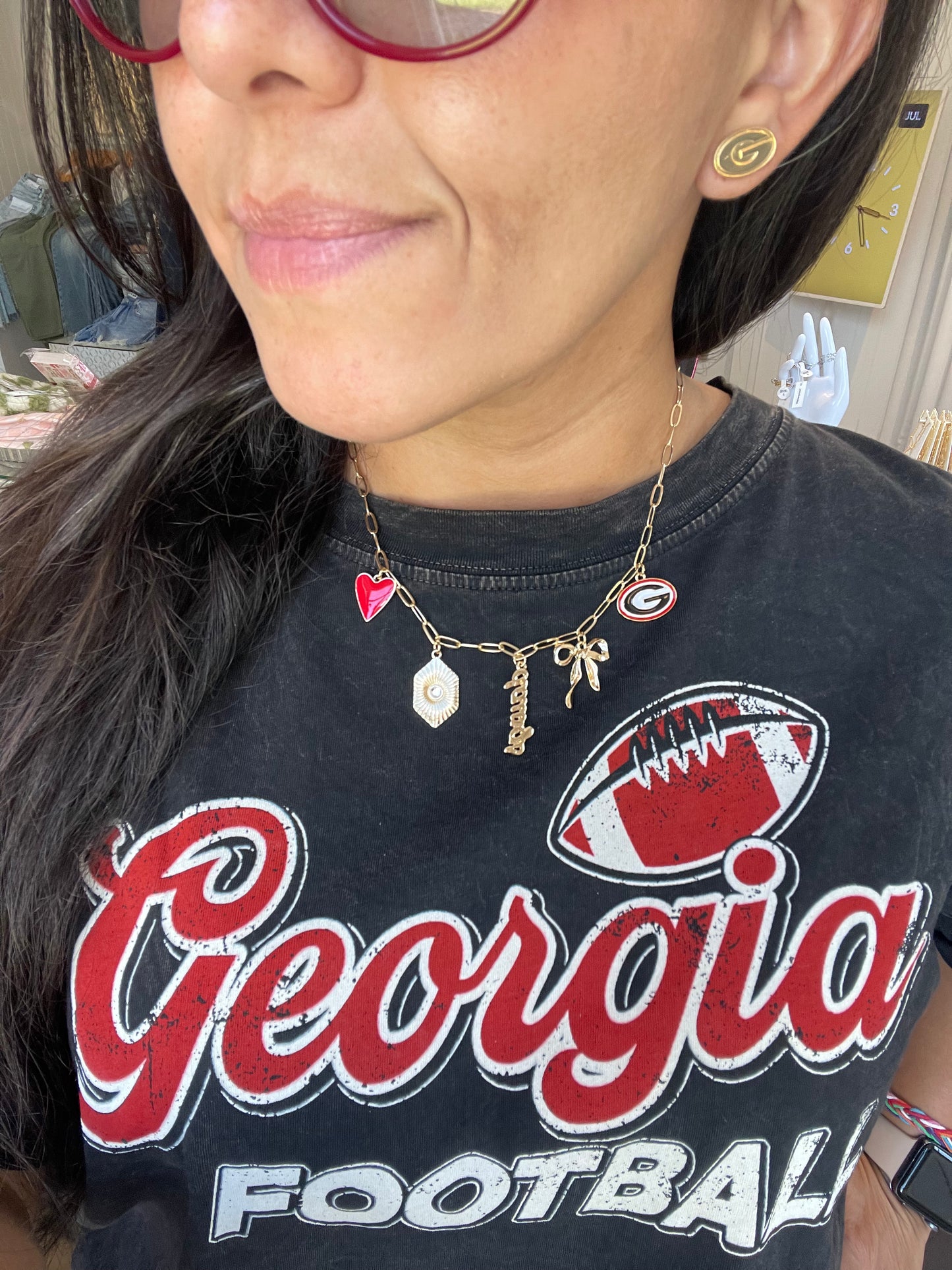 Georgia Bulldogs 24K Gold Plated Stud Earrings