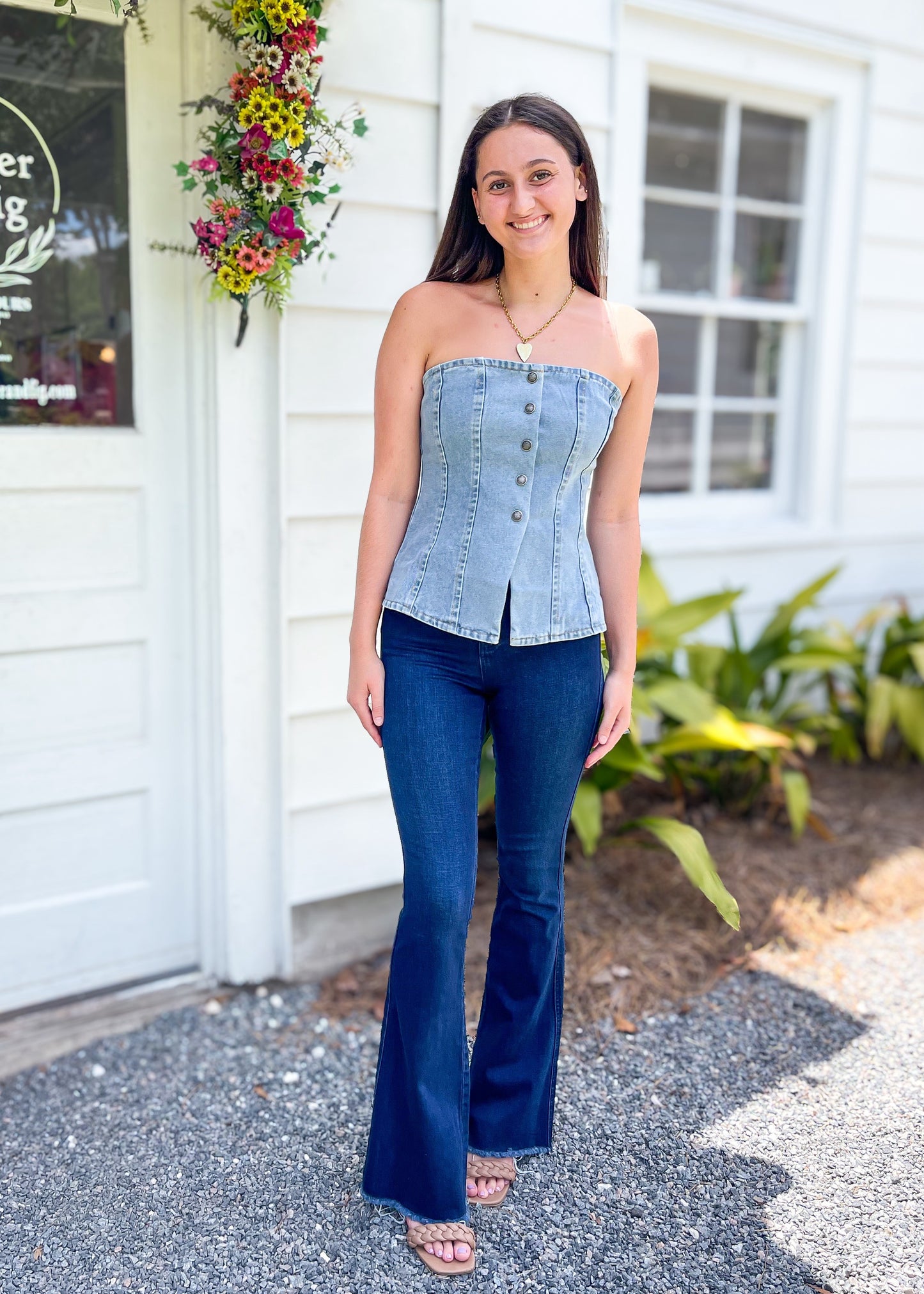 Indigo Washed Denim Top