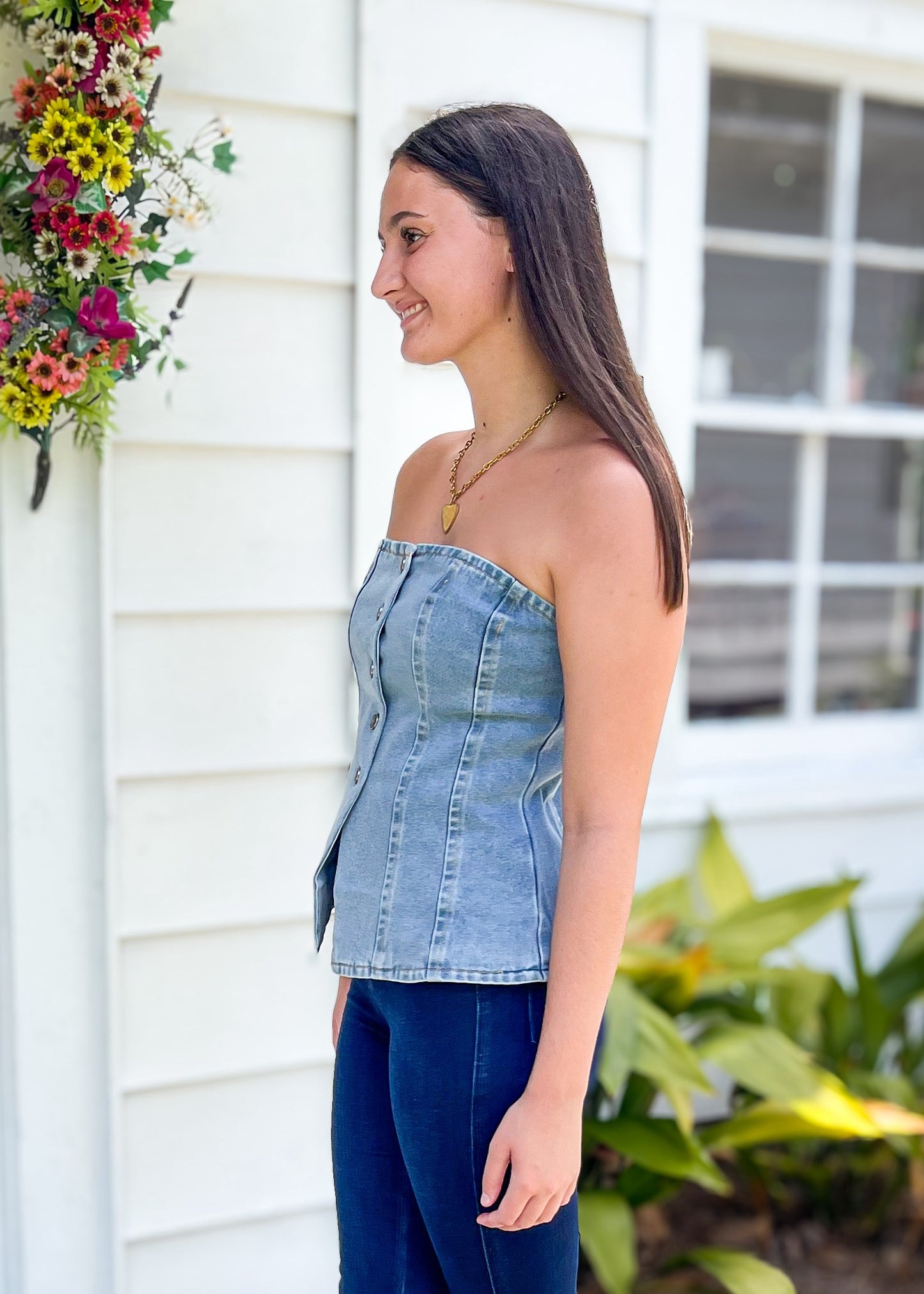 Indigo Washed Denim Top