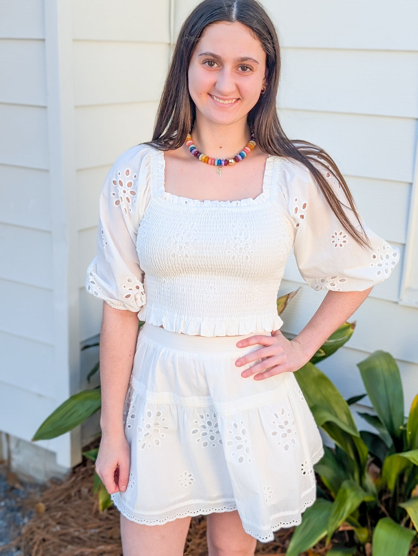 *FINAL SALE* Scrunched Bohemian Flower Midi Skirt