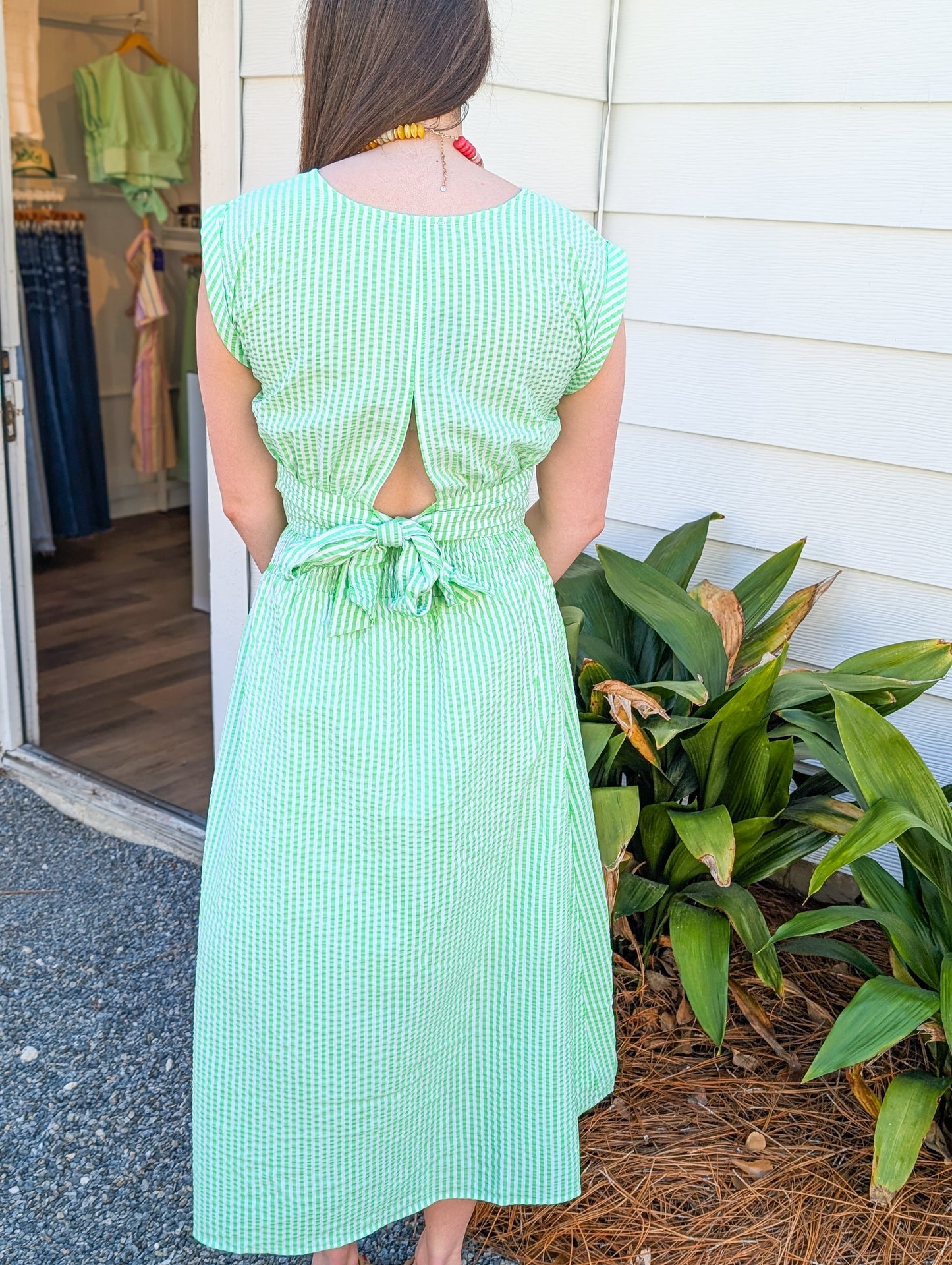 *FINAL SALE* Flowy Mint Green Pin Striped Midi Skirt