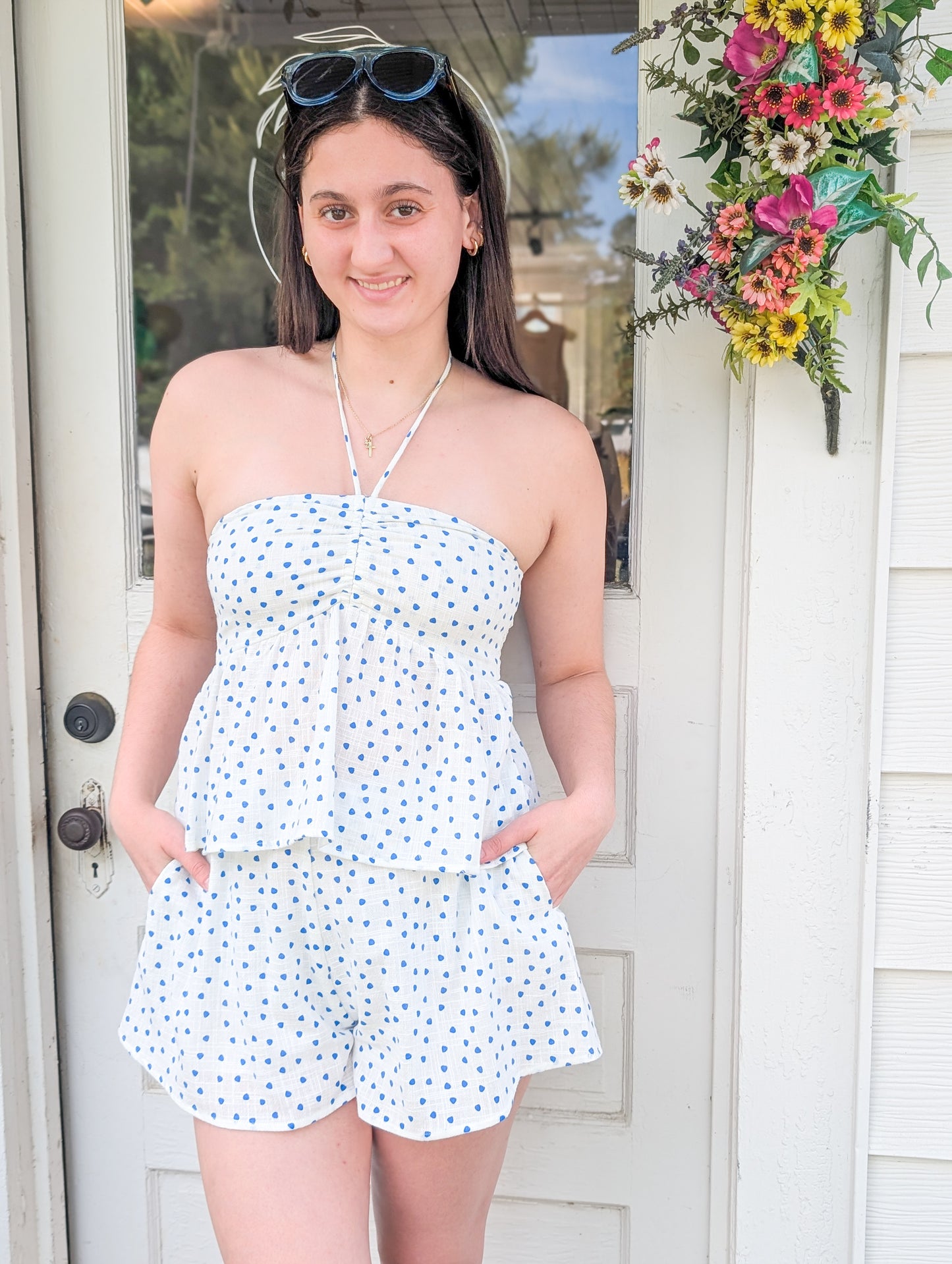 Tide Pool Strapless Polka Dot Shorts