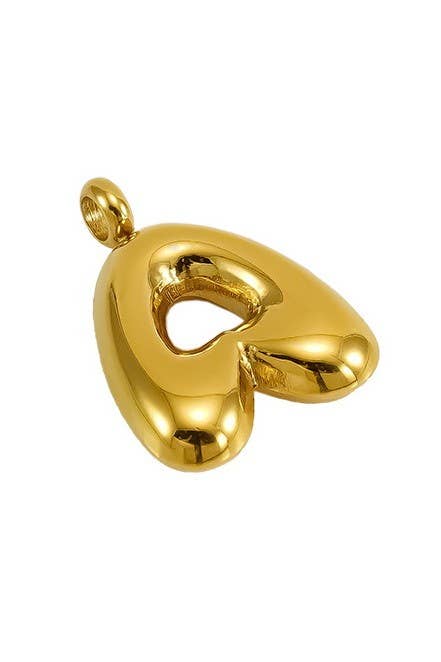 18K Stainless Steel Initial Bubbled Charms 