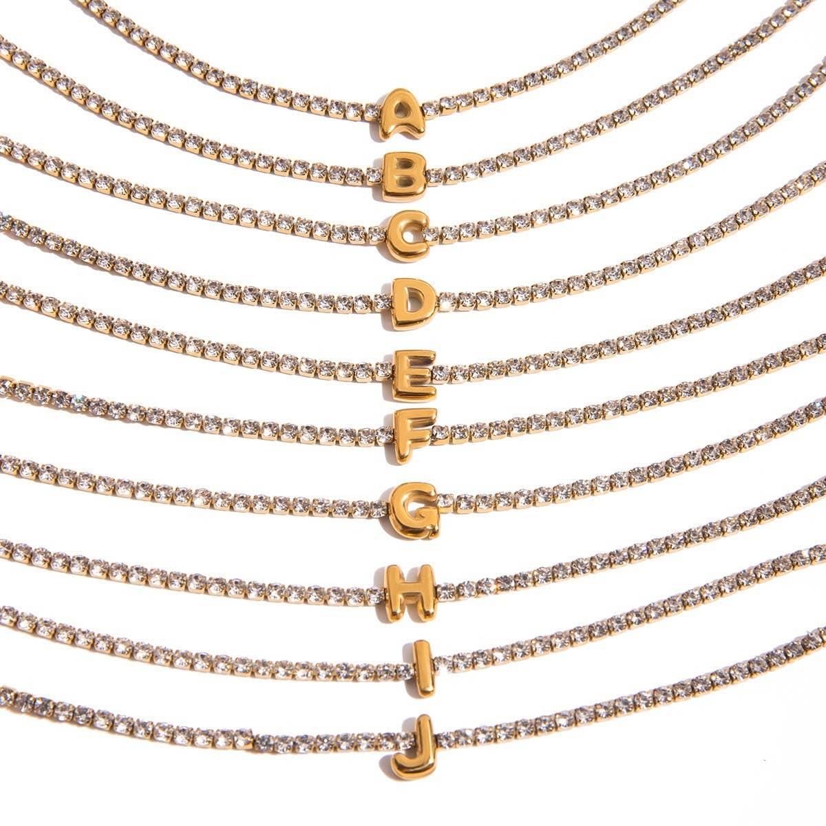 18K Stainless Steel Initial Bracelets