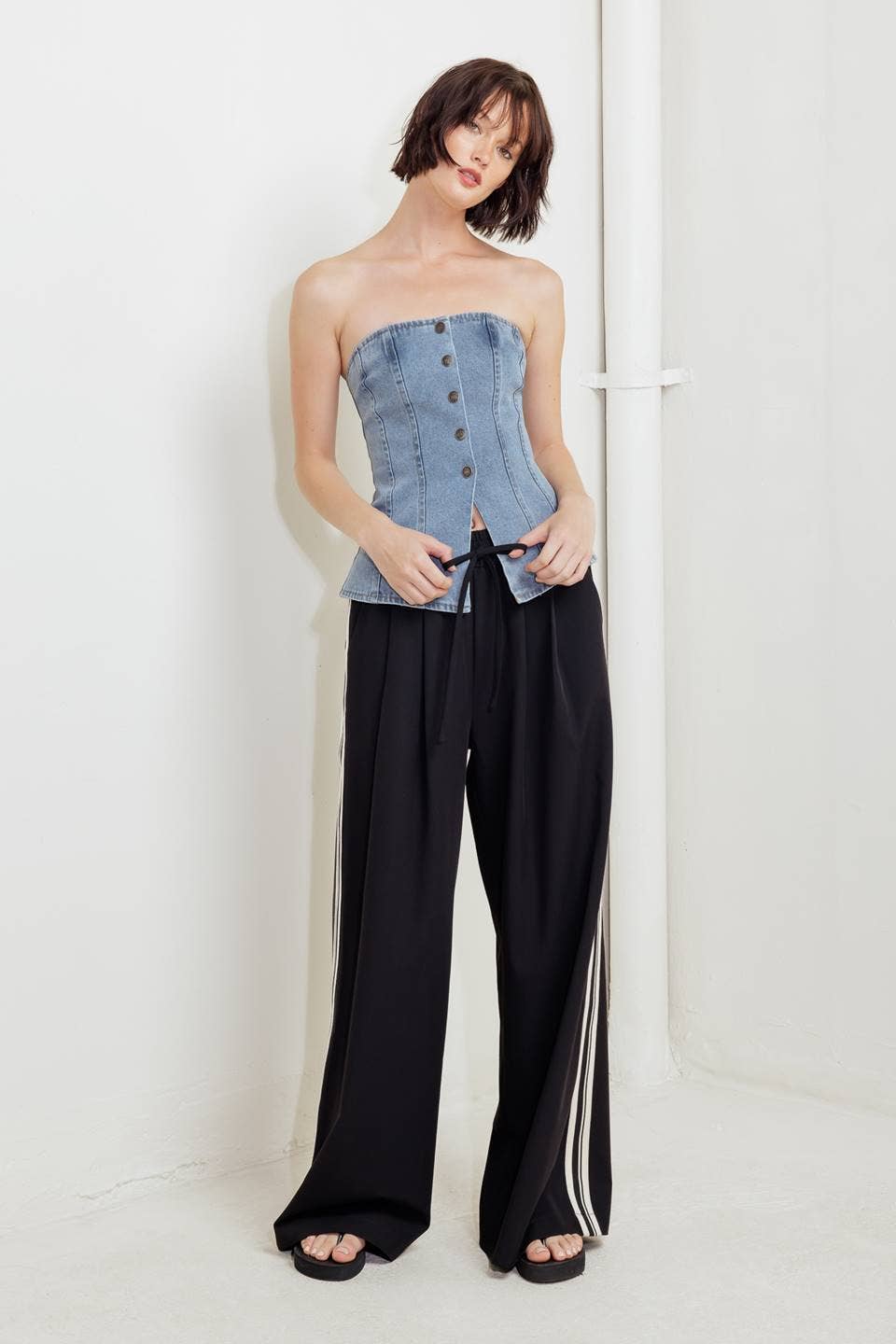 Indigo Washed Denim Top
