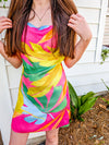 Tavianna Backless Multi-Color Mini Dress