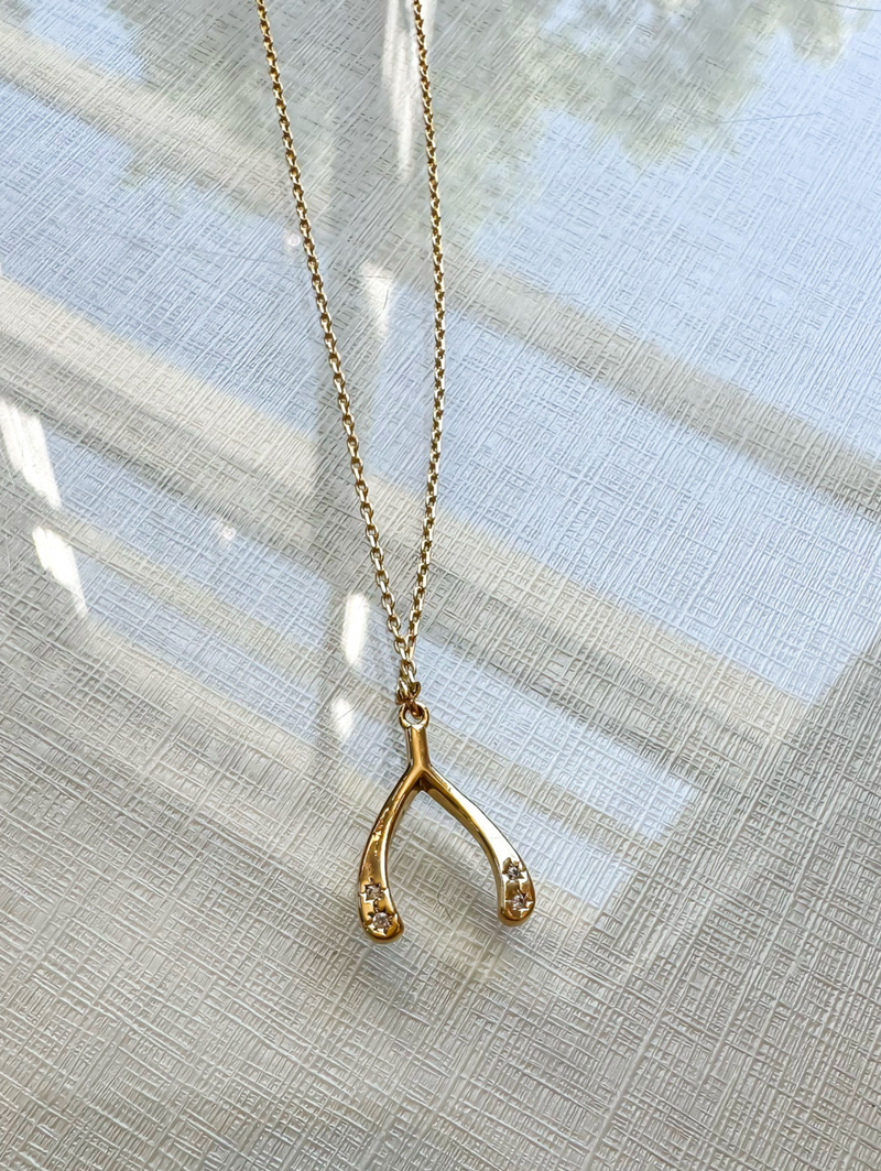 Gold Make a Wish Pendant Necklace