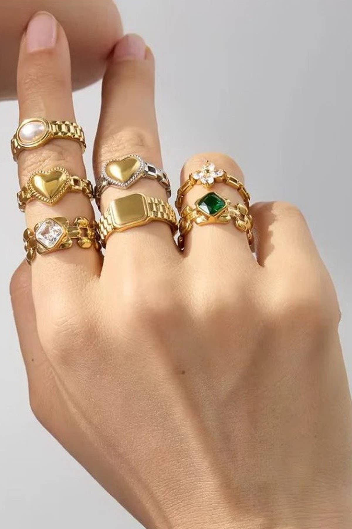 18K Stainless Steel Tarnish Free Rings