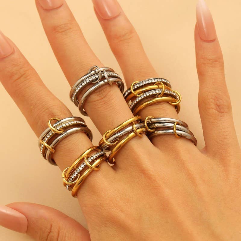 Stainless Steel Stackable Linked Rings ￼