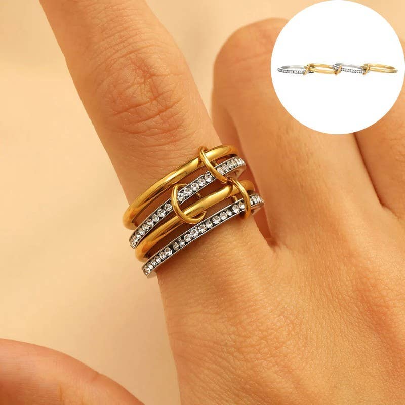 Stainless Steel Stackable Linked Rings ￼