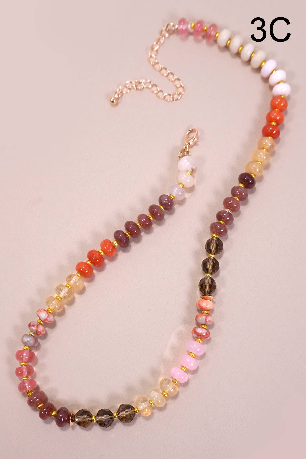 Natural Agate Glass Semi Precious Beaded Necklace