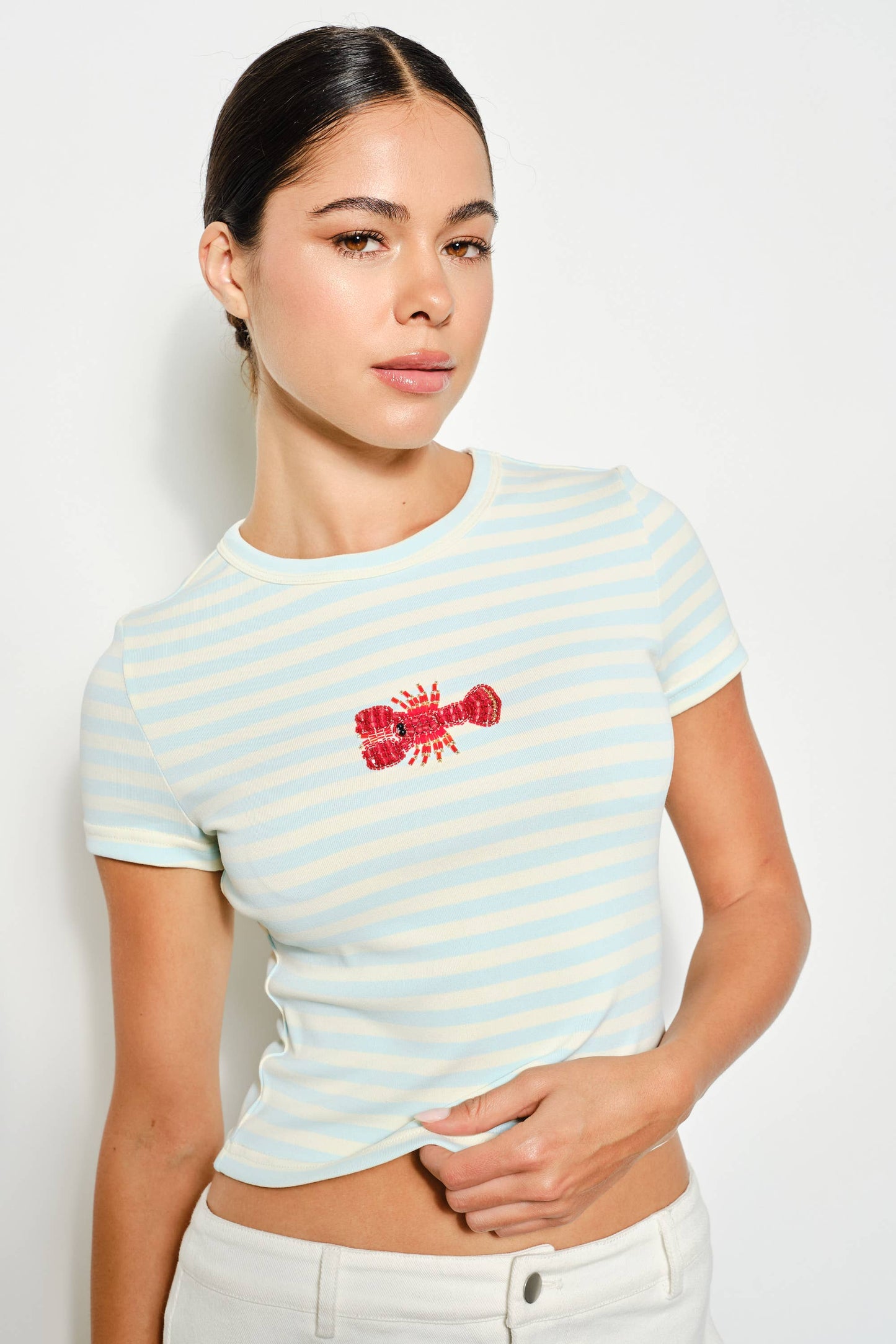ZANDRA LOBSTER BEADED TEE