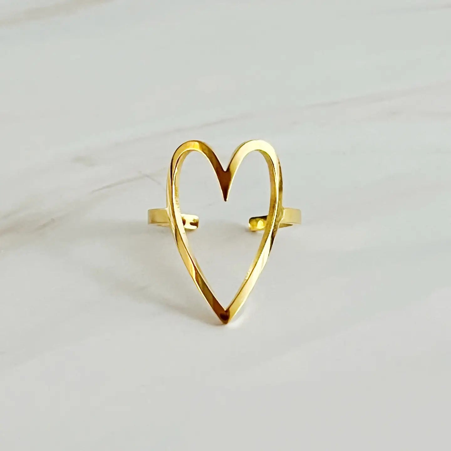 Ellison & Young Gold Long Heart Waterproof Ring