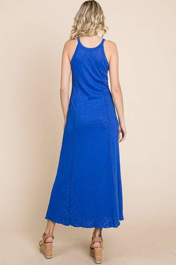 Tiny Notch Neck Merrow Maxi Dress