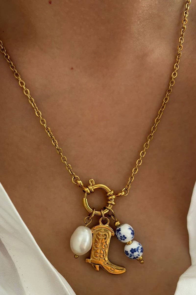 18K Stainless Steel Tarnish Free Western Necklace