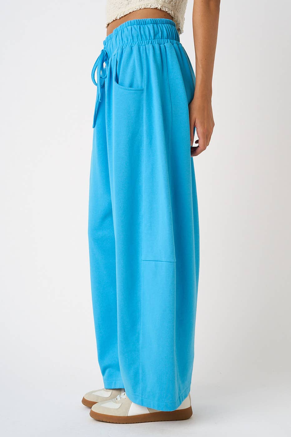 Cotton French Terry Barrel Pants