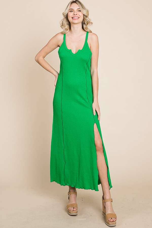 Tiny Notch Neck Merrow Maxi Dress