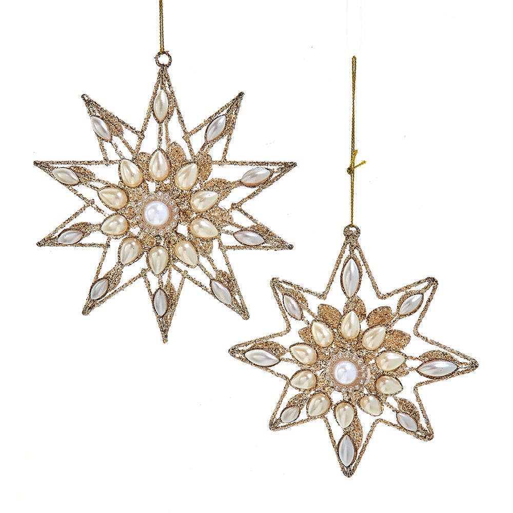 Platinum Snowflake Pearl Ornament