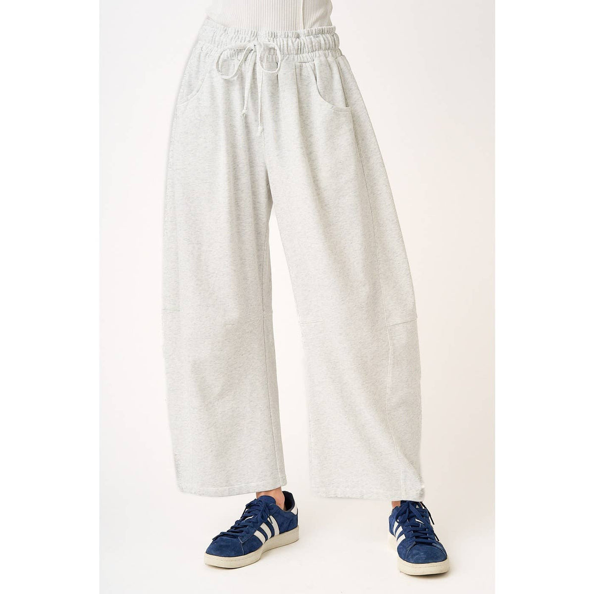 Cotton French Terry Barrel Pants