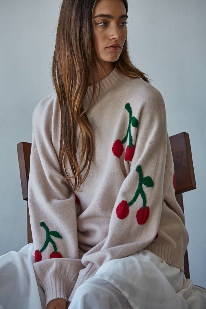 Cherry Delight Knit Sweater