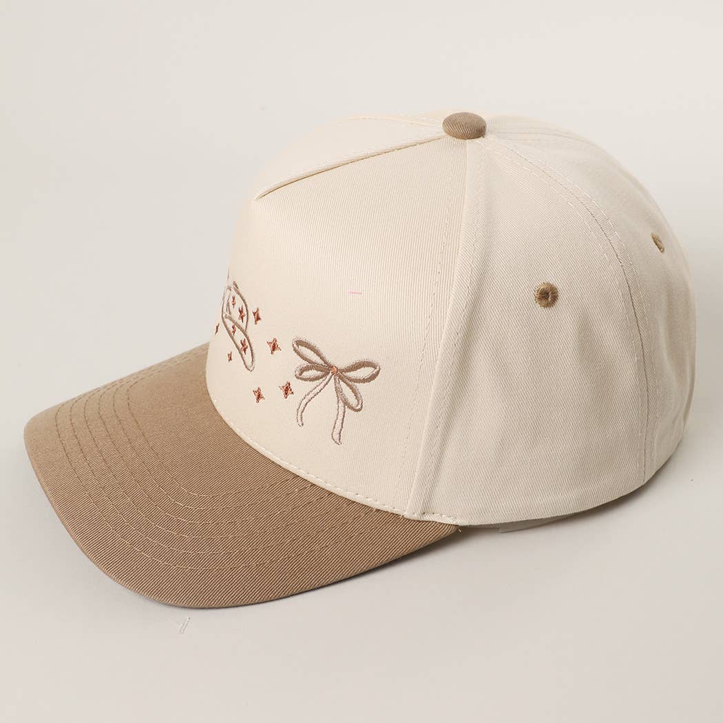 Coquette Western Embroidery Two-Tone Trucker Hat