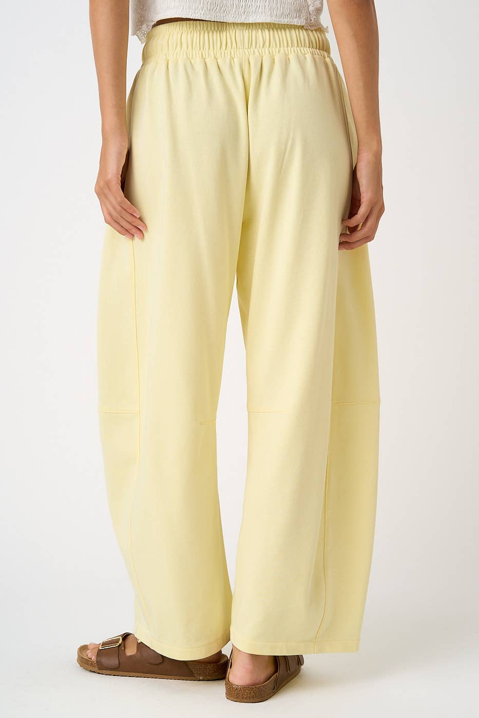 Cotton French Terry Barrel Pants