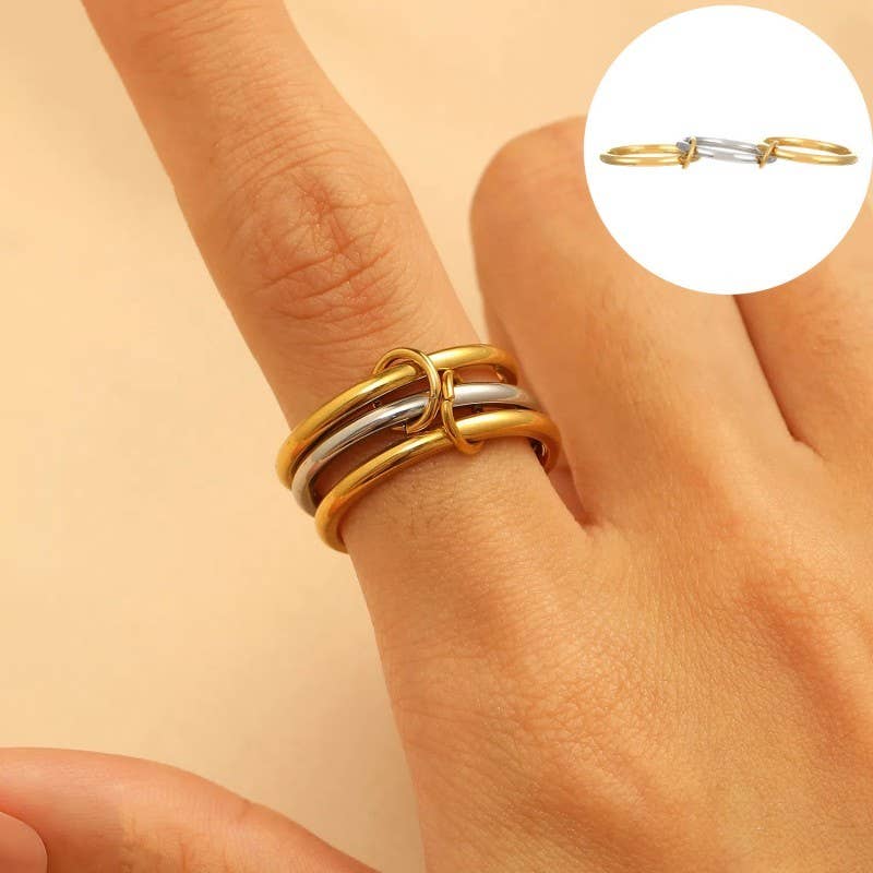 Stainless Steel Stackable Linked Rings ￼