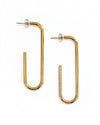 Ellington Long Oval Gold Earrings with Stud & Post