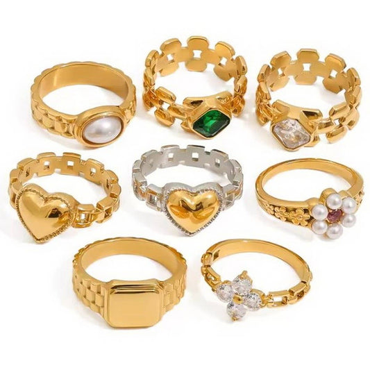 18K Stainless Steel Tarnish Free Rings