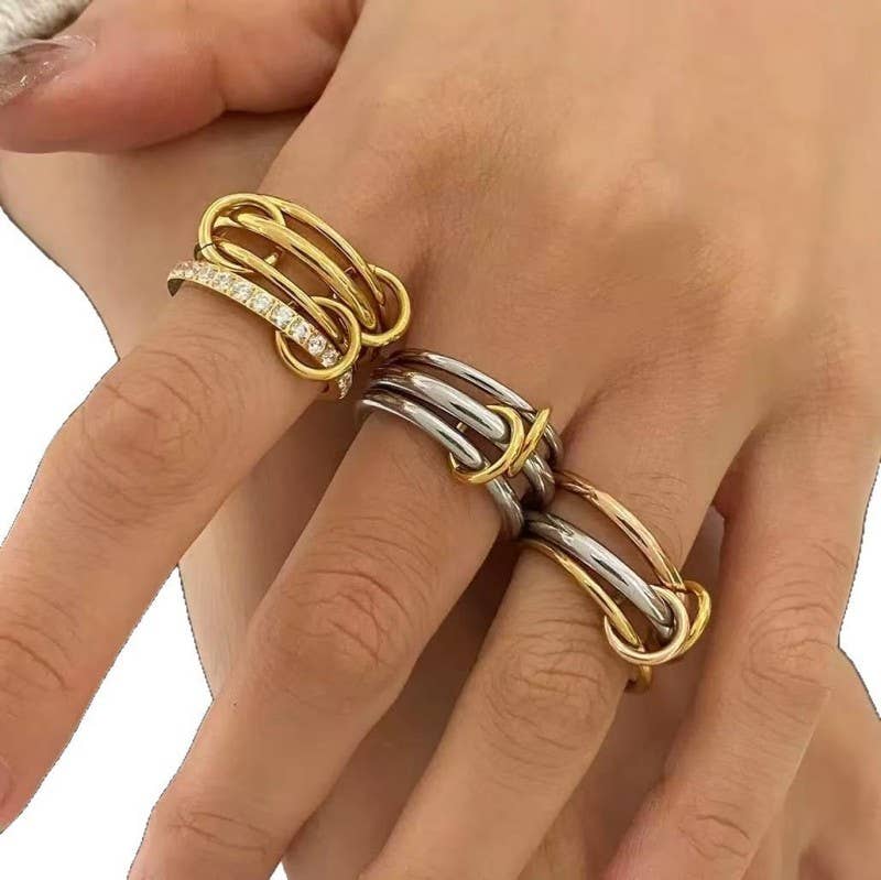 Stainless Steel Stackable Linked Rings ￼
