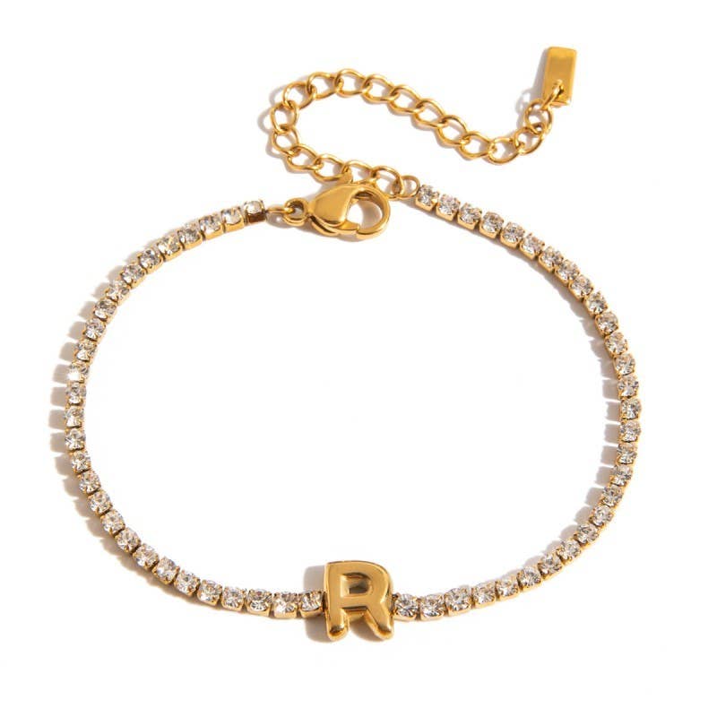 18K Stainless Steel Initial Bracelets